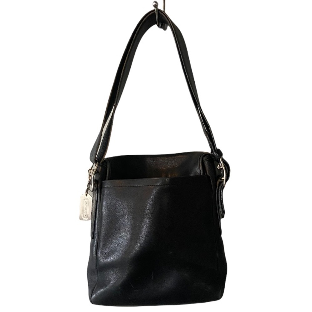 Vintage Coach Legacy Black Cowhide Leather Saddle Purse